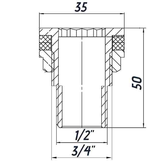 Врізання в бак 1/2″З нікельоване посилене NO303R OPTIMUM Киев