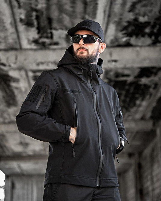 Тактична куртка softshell masad чорна Одеса - фото 1