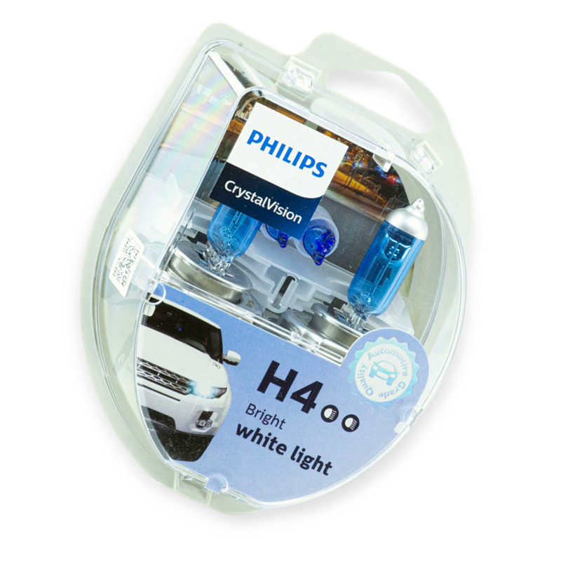 Автолампа 12V 60, 55 (43) PHILIPS Cristal Vision 4300K (2шт) H4 Мукачево - фото 1