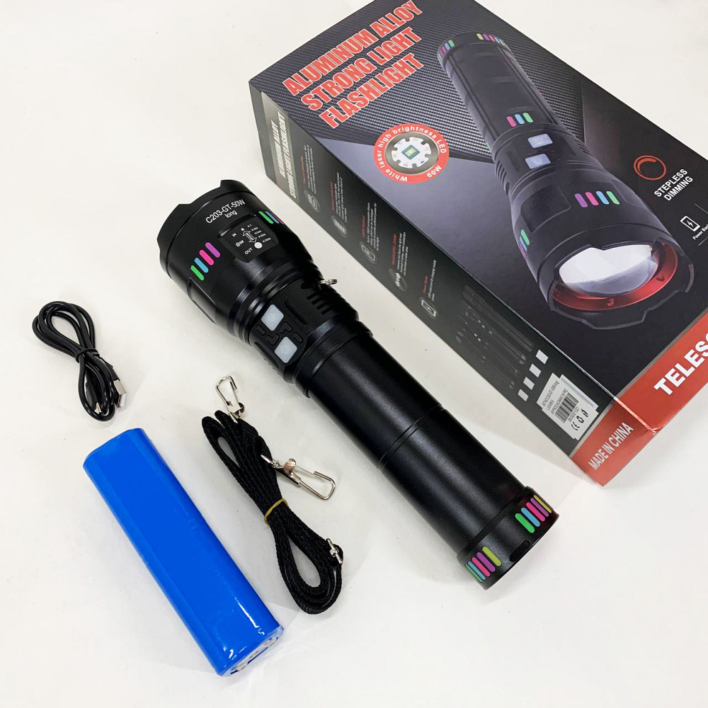 Мощный тактический фонарь светодиодный, Переносной ручной мощный фонарь Оригинальный ручной AG-80 Львов - изображение 3