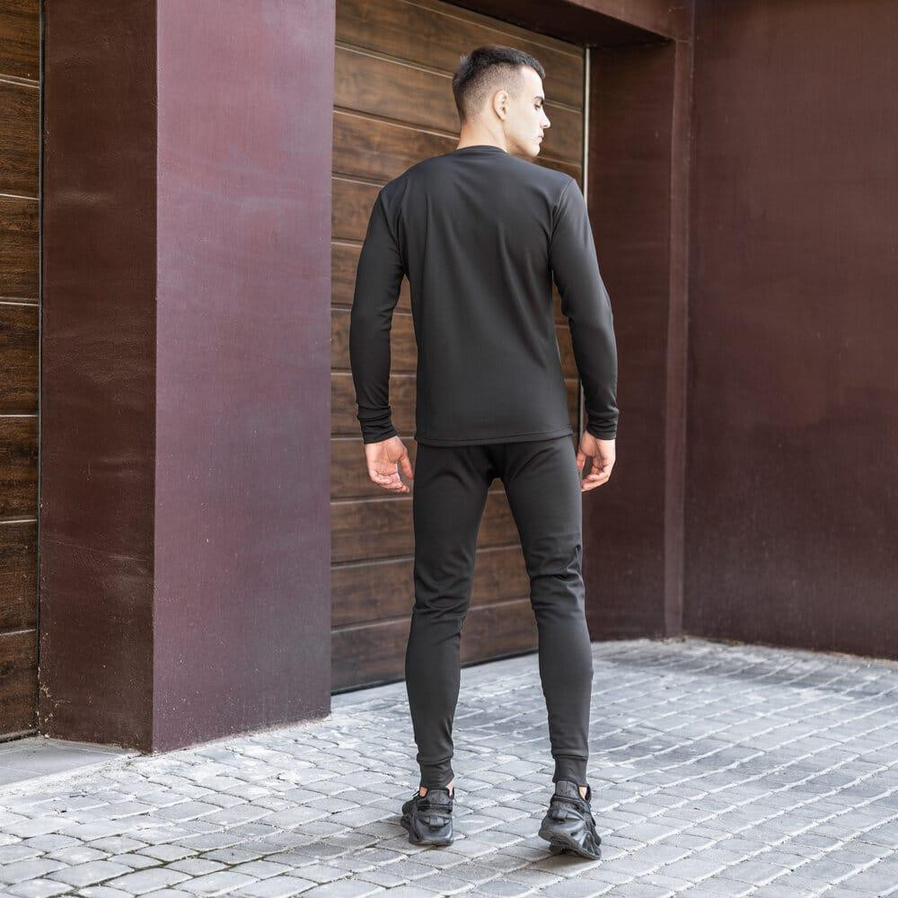 Чоловіча термобілизна зимова на флісі вологовивідна Pobedov Teplo чорне Київ - фото 6