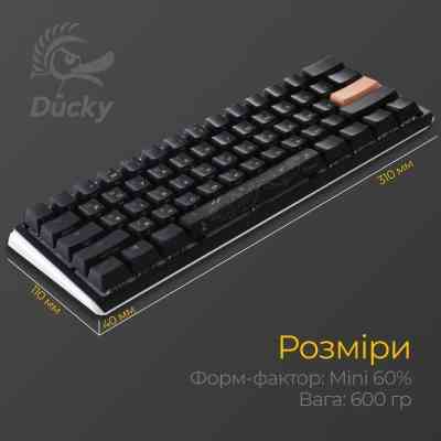 Клавіатура Ducky One 3 Mini Cherry MX Red RGB UA USB Black (DKON2161ST-RUAPXCLAWSC1) Вінниця