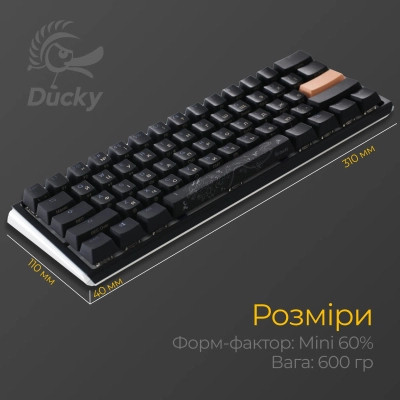 Клавіатура Ducky One 3 Mini Cherry MX Red RGB UA USB Black (DKON2161ST-RUAPXCLAWSC1) Вінниця - фото 6