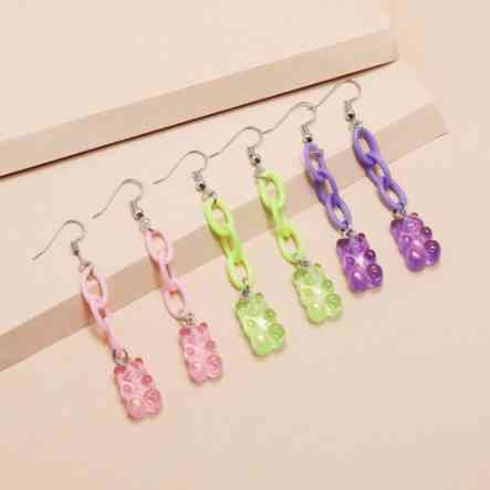 Детские серьги мишки, набор - длина 7см, размер мишки 1,6*1см, смола, пластик Киев