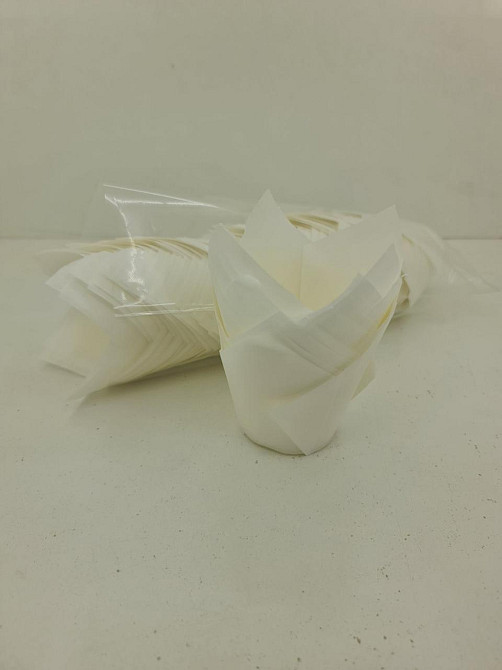 Тарталетки паперові для кексів ТЛ-150 Тюльпан Білий" (50*60/80) (100 шт.) (1 уп.) Харків - фото 3