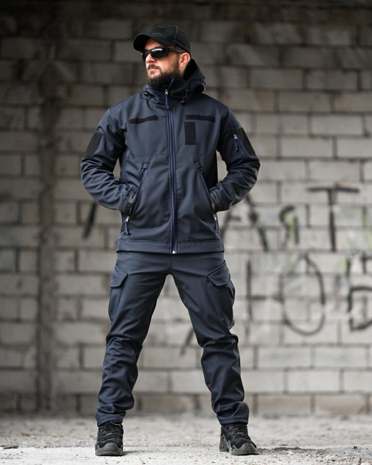 Демисезонный тактический костюм софтшел DEMENTIOZ синий ДСНС ВТ6840 Одесса - изображение 10