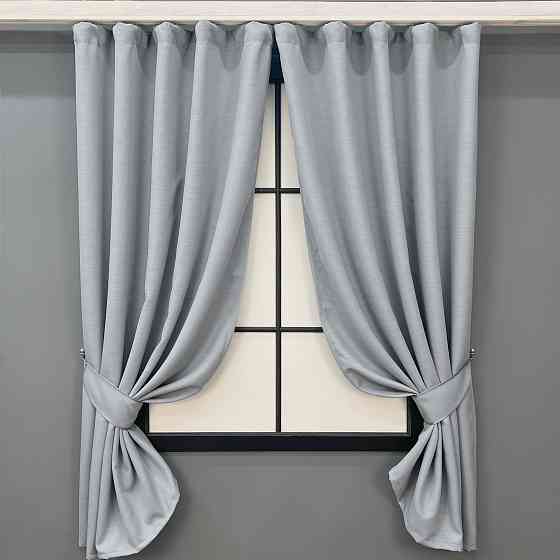 Комплект коротких штор VR-Textil Блекаут двосторонній Scandi № 1899ш Сіро-блакитний 130х170 см 2 шт (35-0431) Київ