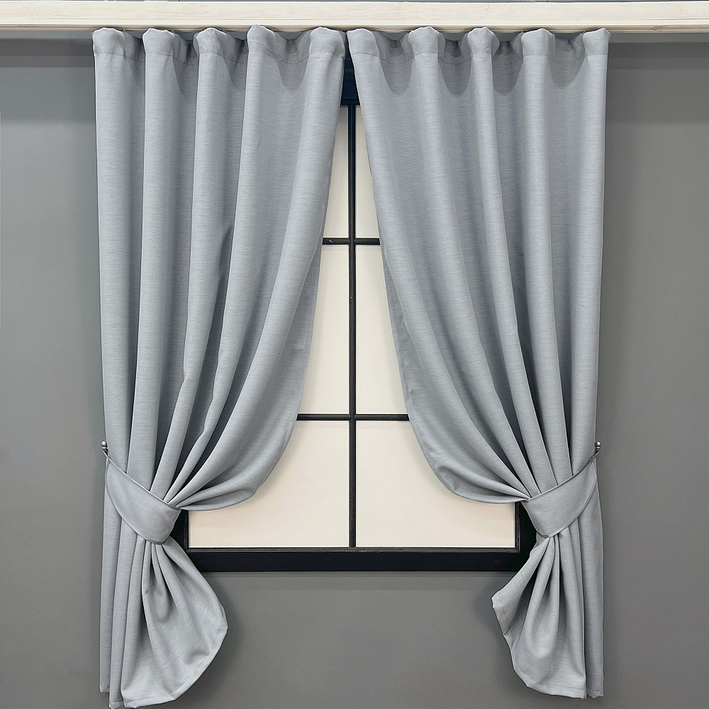 Комплект коротких штор VR-Textil Блекаут двосторонній Scandi № 1899ш Сіро-блакитний 130х170 см 2 шт (35-0431) Київ - фото 1