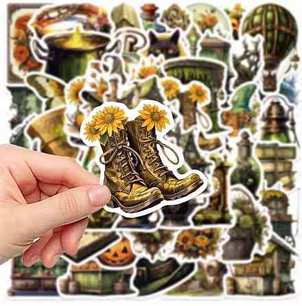 Набор винтажных магических наклеек 50 шт – алхимия, ведьмин стиль Киев