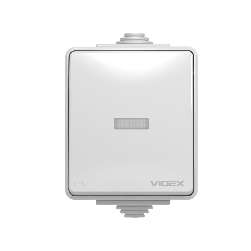 BINERA сірий Вимикач зовнішній 1кл IP65 з підсвічуванням Videx Житомир