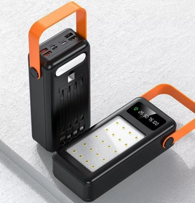 Портативный внешний аккумулятор Bilintong 40000mAh Power Bank + Led лампа Черный Винница - изображение 2