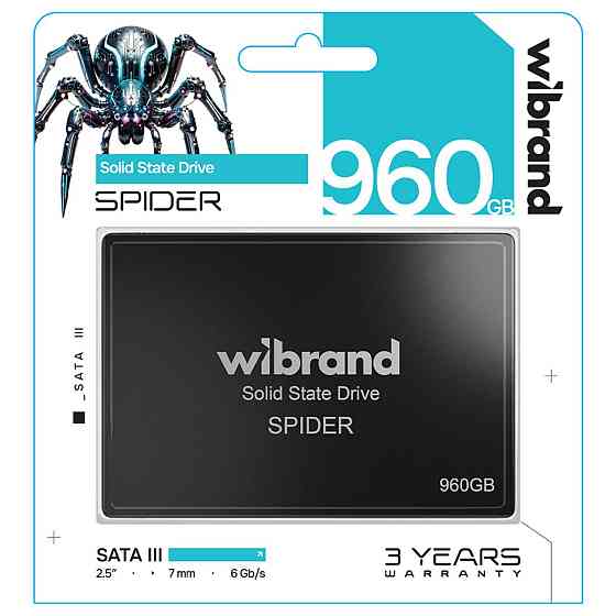 SSD диск накопичувач Wibrand Spider 960GB 2.5" 7mm SATAIII Standard WI2.5SSD диск накопичувач / SP960GBST Одеса