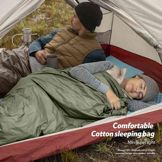 Спальний мішок Naturehike LW180 Mini NH21MSD04, правий, XL, темно-зелений Киев