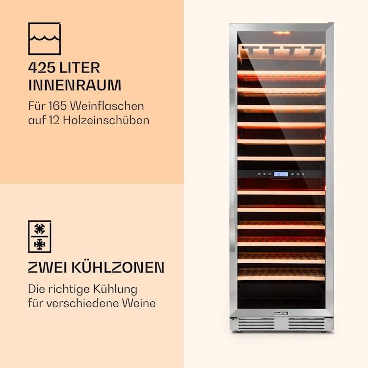 Вбудований двозонний винний холодильник Vinovilla Grande 165 Klarstein Німеччина Рівне - фото 3