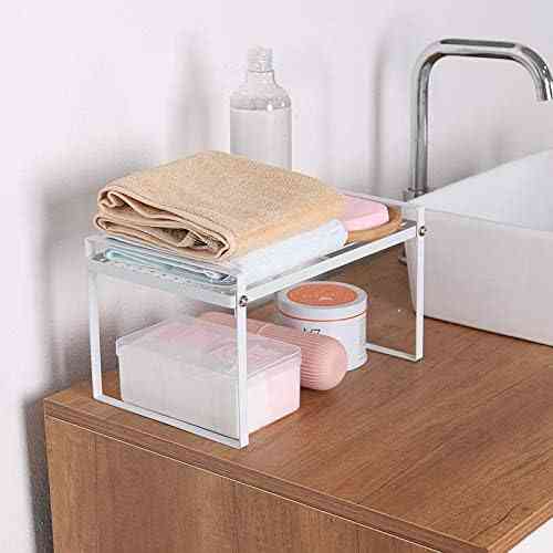 Кухонная дополнительная полочка, подставка, стеллаж в шкаф металлическая 33см White Винница