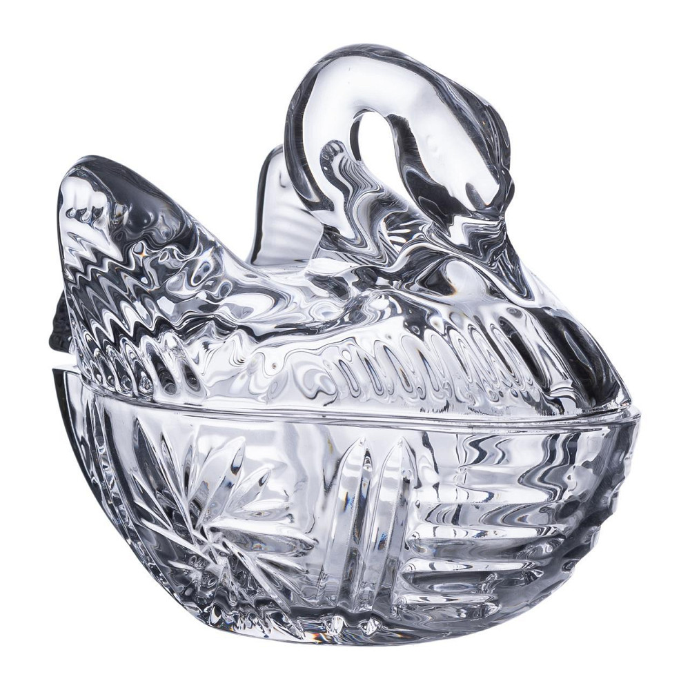 Стеклянная конфетница с фигурной крышкой 14х9 см Киев - изображение 7