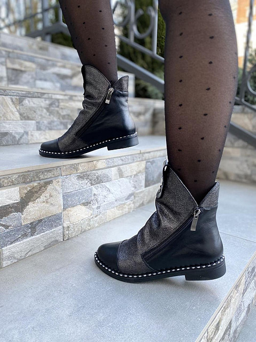 Vesna Черевики жіночі VESNA чорні натуральна шкіра висота 13см (2485) Коломыя - изображение 4