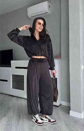 Жіночий стильний костюм з турецького королівського велюру Шоколадний, 42/44 Одеса