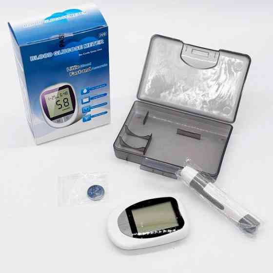 Аппарат для измерения сахара 50 тестов от батарейки Glucose Meter BY-100 для контроля уровня глюкозы в крови FK-28 Львов