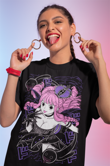 Футболка для мальчика аниме Отаку Каваии Ваифу Гирл оверсайз (рост от 165 до 180 ) Черний AnimeJ0720m Днепр - изображение 2