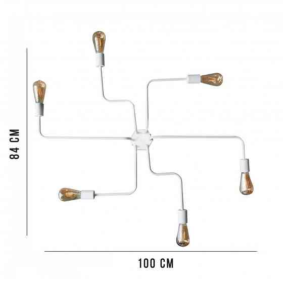Стельова люстра павук біла на 6 ламп Maze NL 10084/6 W Одеса
