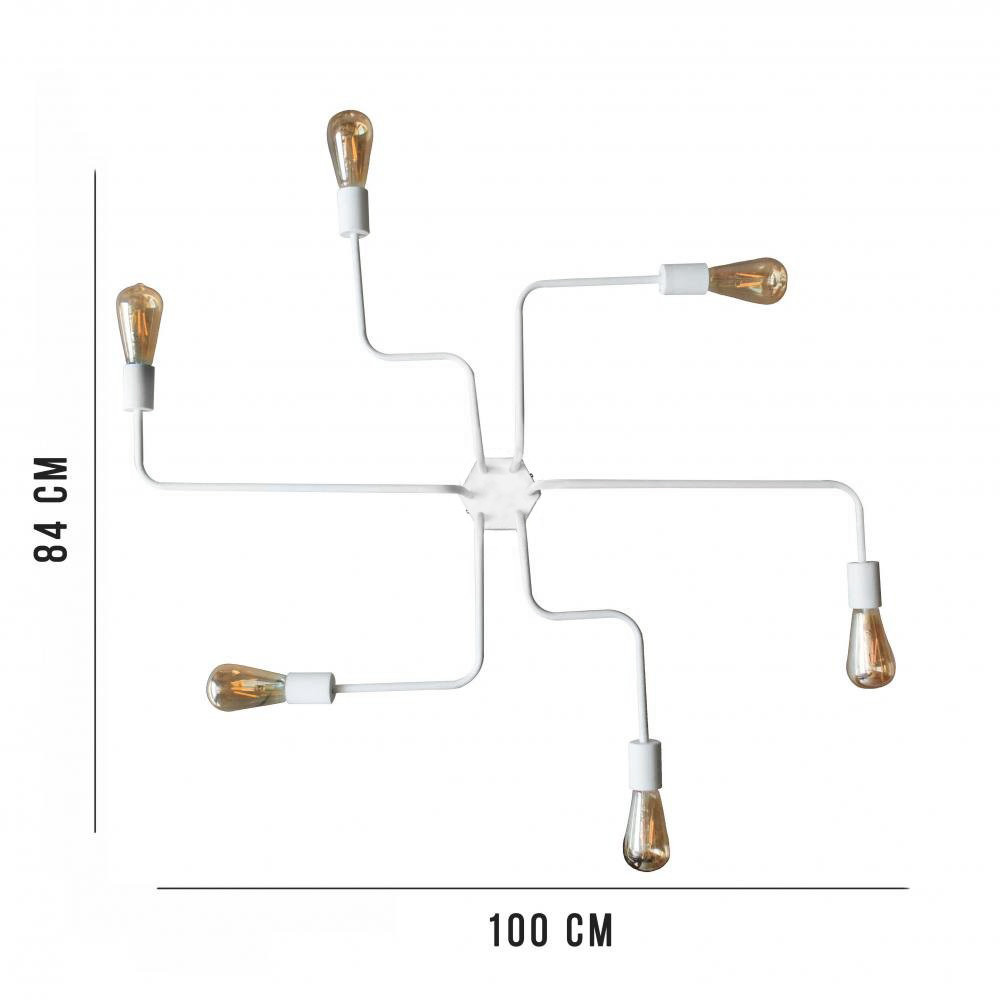 Стельова люстра павук біла на 6 ламп Maze NL 10084/6 W Одеса - фото 2