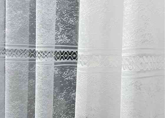 Короткий тюль, высотой 1,7м жаккард цвет белый 2008т Киев