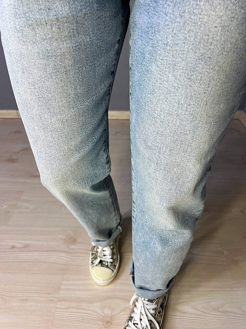 Джинси жіночі Dicesil 9160 Mom jeans comfort висока талія стрейчеві кольровий ремінь світло блакитні , світло- блакитний, 33, 33, 91 см, 119 см Київ - фото 17