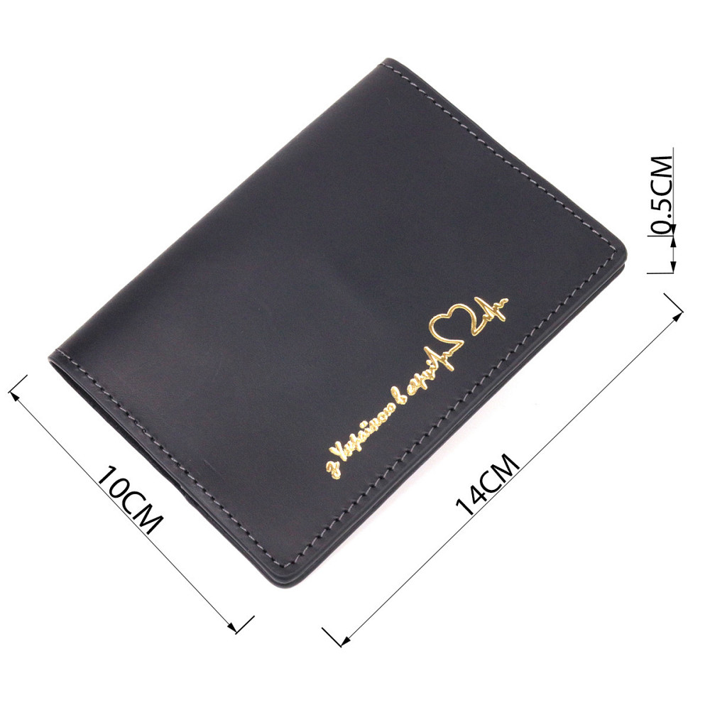 Стильная обложка на паспорт в винтажной коже Сердце GRANDE PELLE 16723 Черная Киев - изображение 7