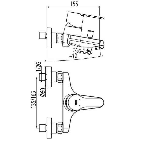 Змішувач для ванни TRES BM 117170 (000005135) Київ