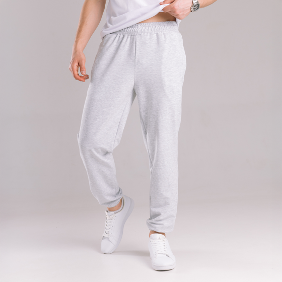 Чоловічі штани джогери з кишенями сірі меланжеві Pobedov 95 Київ