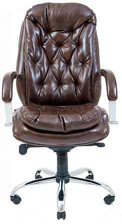 Офісне Крісло Керівника Richman Venice Madras Dark Brown Хром М2 AnyFix Коричневий Київ