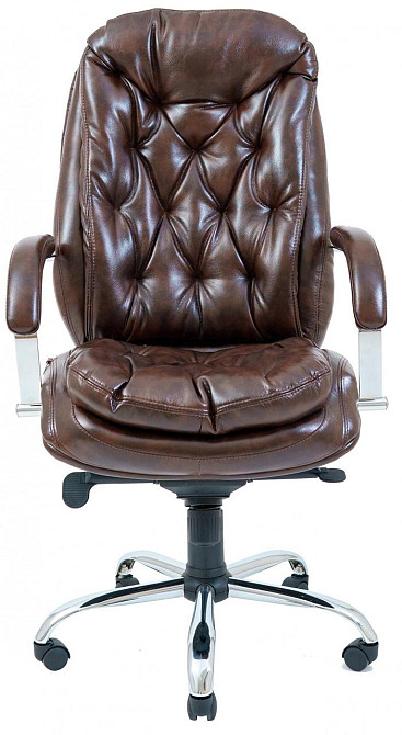 Офісне Крісло Керівника Richman Venice Madras Dark Brown Хром М2 AnyFix Коричневий Київ - фото 2