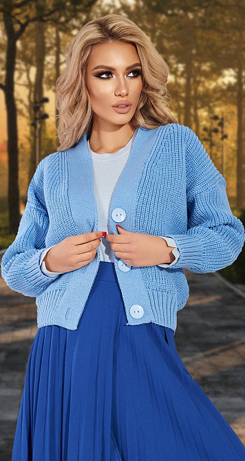 Короткий кардиган грубого в'язання (42-48) Київ - фото 2