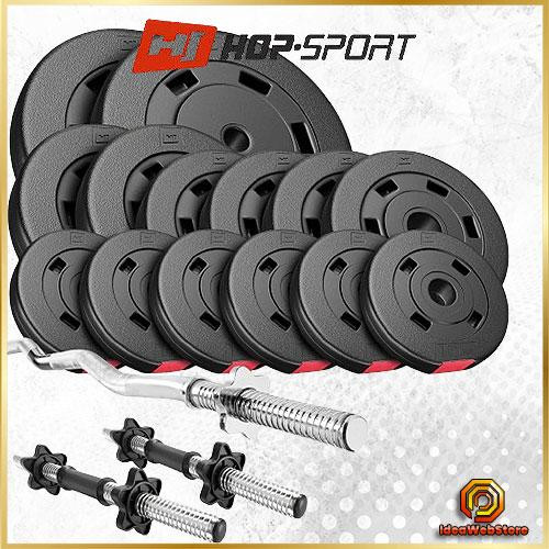 Набор HOPSPORT Premium 56 кг штанга и гантели для силовых тренировок комплект для дома и спортзала Киев - изображение 1