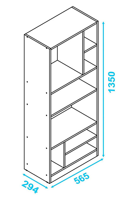 Книжковий стелаж "Бредбері 135" зефір Миколаїв - фото 4