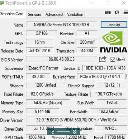 Відеокарта: GTX 1060 6Gb. Zotac. Київ