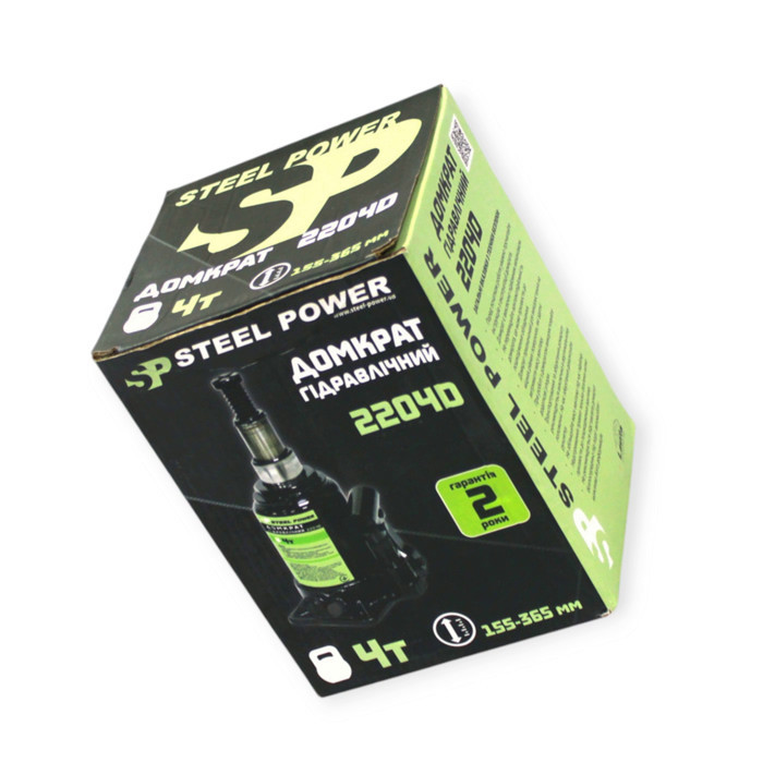 Домкрат гідравлічний 4 т, 155-365 мм (коробка) двоштоковий Steel Power Мукачево - фото 2