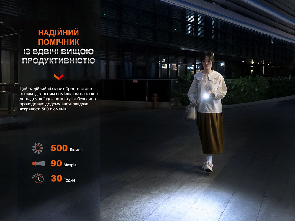 Ліхтар наключний Fenix E03R V2.0, сірий Киев - изображение 8