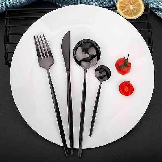 Столовые приборы на 6 персон с черным покрытием, 24 шт. Киев