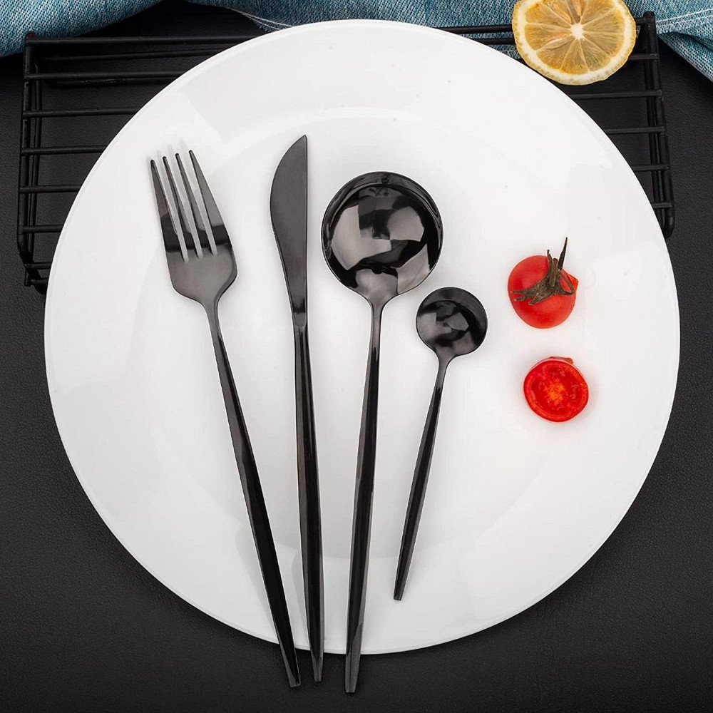 Набір столових приборів на 6 осіб з чорного металу Київ - фото 1