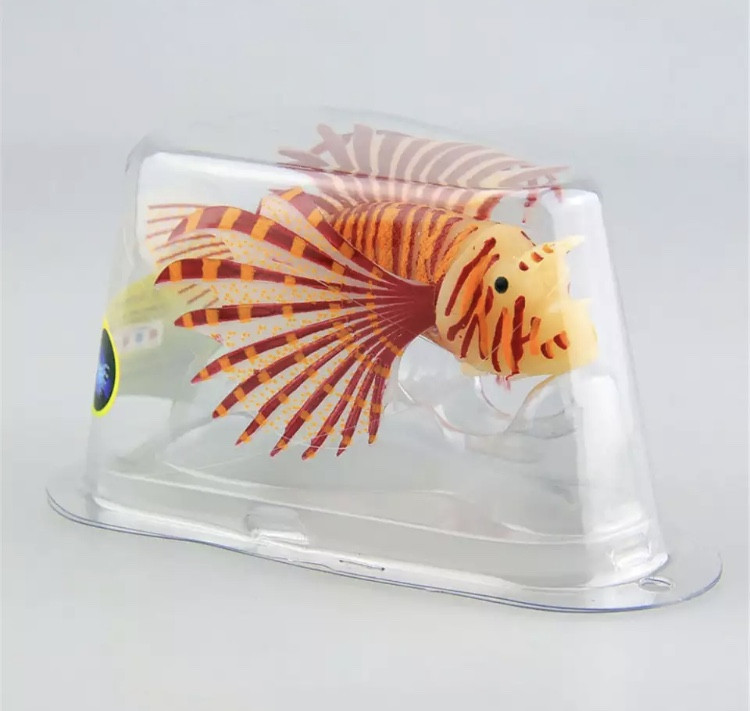 Искусственная рыбка Крылатка, коричневая, силиконова и люминисцент(светящая )декор в аквариум - размер 10*7 см Киев - изображение 1