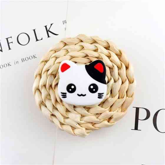 Попсокет PopSocket 3D ZucZug держатель для телефона (Серия коты, Белый кот с черным ухом) Николаев