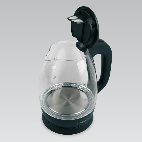 Електрочайник 1,7л 1370-1630W скло (диск) чорний MR-063-BLACK Maestro Житомир