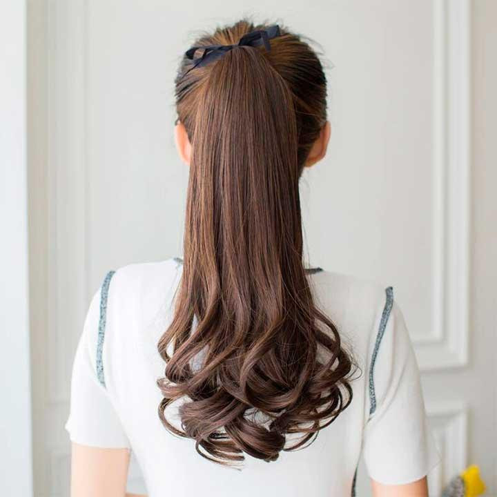 Шиньйон накладний хвіст на стрічці Didaka хвилясте волосся "Шатенка" - 48 см Вінниця - фото 7