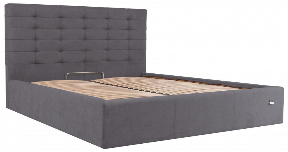 Ліжко Двоспальне Erika VIP 180 х 190 см Місті Dark Grey З додатковою металевою цільнозварною рамою Темно-сірий Дніпро - фото 17