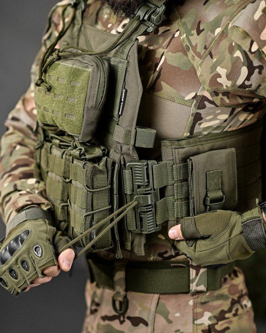 Плитоноска SINGLE SWORD олива 4 точки швидкого скидання Одеса - фото 10