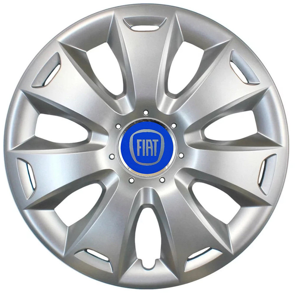 Автомобільні модельні ковпаки R15 Fiat (синій) 335 4шт, SJS, сріблясті Вінниця - фото 1