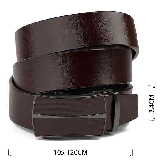 Ремінь чоловічий з автоматичною пряжкою Vintage 20305 Коричневий Київ