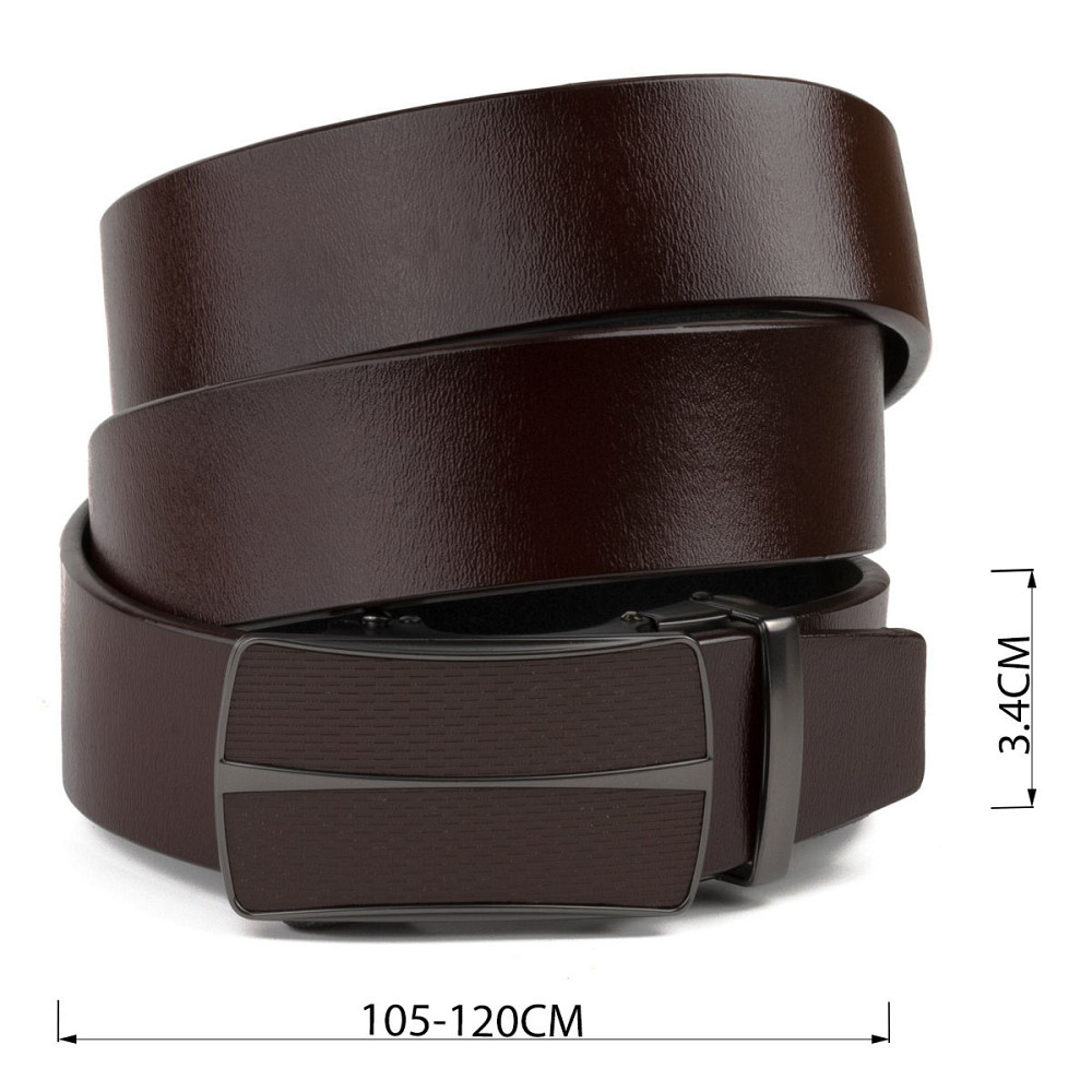 Ремень мужской с автоматической пряжкой Vintage 20305 Коричневый Киев - изображение 3